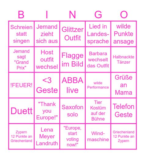 esc 2024 bingo|Eurovision Song Contest 2024 Bingo! Bingo Card.